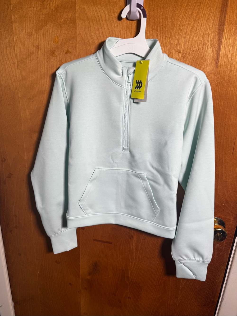 All in Motion Light Blue Half Zip Athletic pullover girls XL 14 NWT